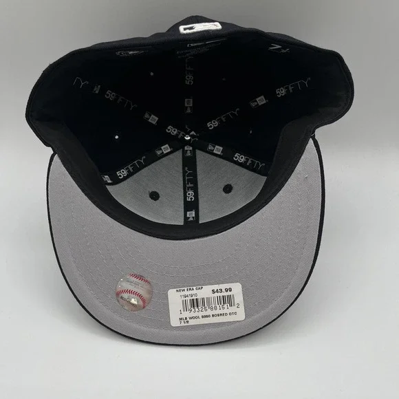 Boston Red Sox New Era Hat Cap Fitted Mens 7 1/2 Blue MLB Baseball 59FIFTY NEW - Picture 6 of 7